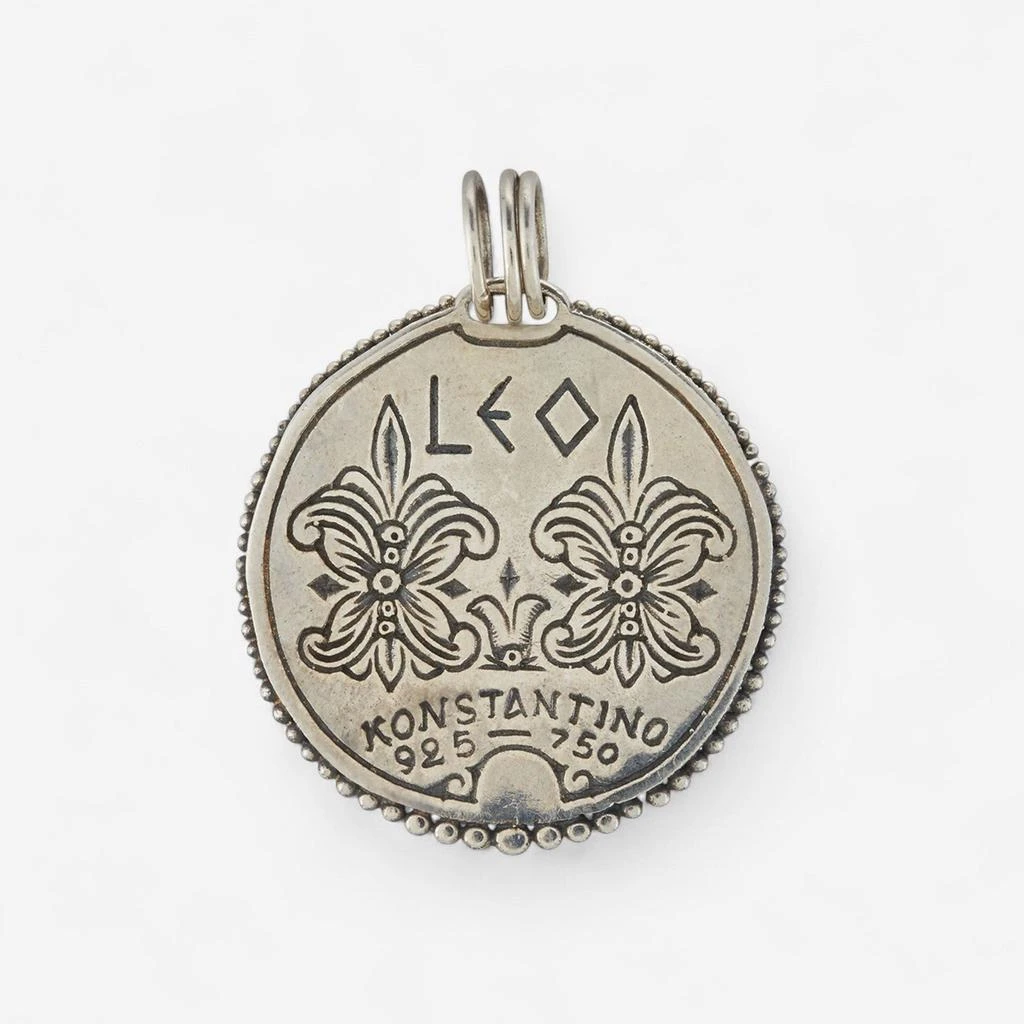 Konstantino Konstantino Zodiac Leo Sterling Silver & 18K Yellow Gold Carved Pendant MEKJ627-130 4