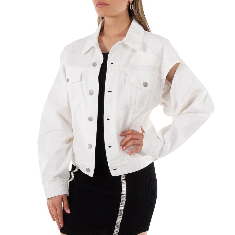 MM6 MM6 Ladies White Cut-out Detail Denim Jacket 1