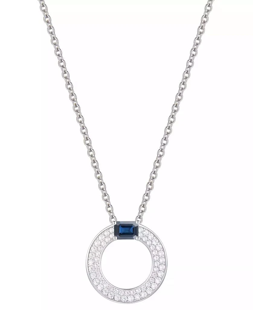 Macy
s Sapphire (1/4 ct. t.w.) 
Diamond (1/4 ct. t.w.) Circular Pendant 18" Necklace in 14k White Gold (Also Available in Ruby 
Emerald)