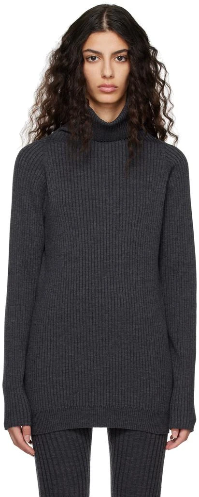 Totême Gray Pinched Seam Turtleneck 1