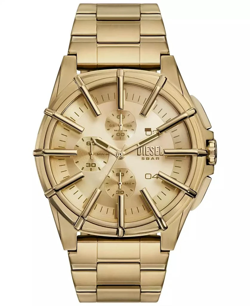Diesel Men's Framed Chronograph Gold-Tone Stainless Steel Watch 44mm 1