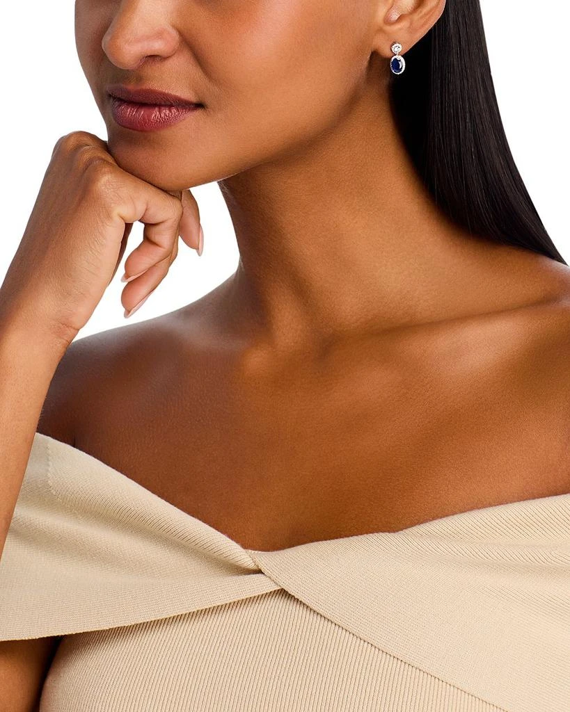 Bloomingdale
s Fine Collection Sapphire 
Diamond Drop Earrings in 14K White Gold 2