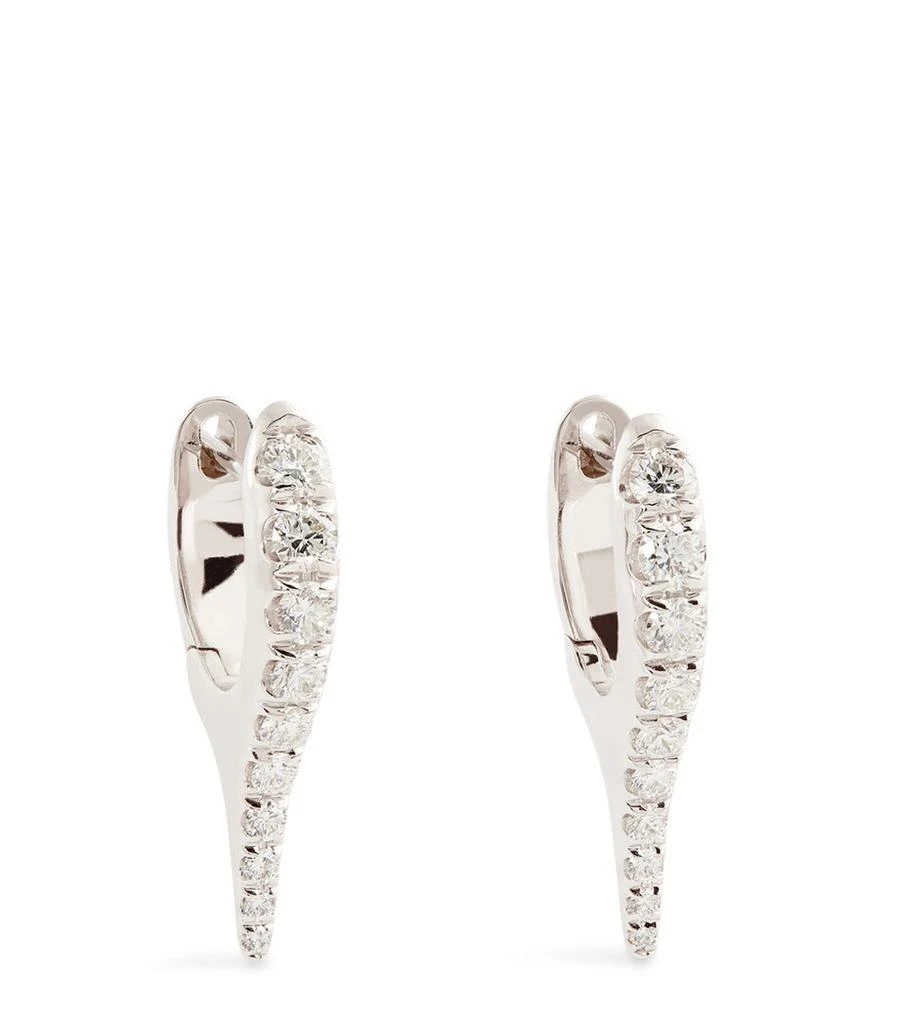 Melissa Kaye Mini White Gold and Diamond Lola Needle Earrings 1