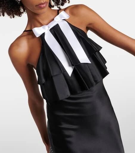 Rodarte Bow-detail halterneck silk satin gown 4