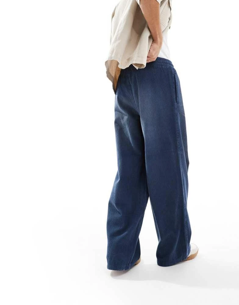 ASOS ASOS DESIGN super baggy cord trousers in washed blue 3