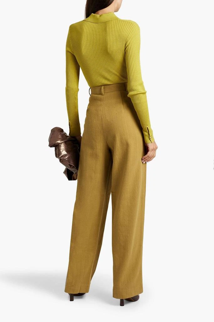 Mara Hoffman Pleated cotton wide-leg pants 3
