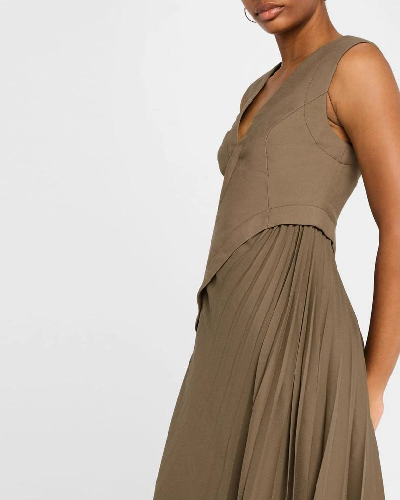 Acler Fairfield V-Neck Pleated Maxi Dress 5