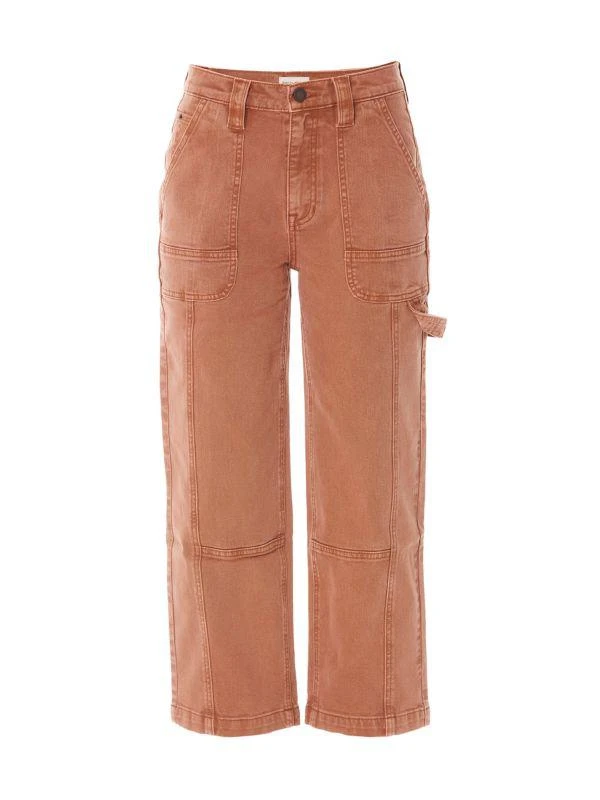 Nicole Miller High Rise Wide Leg Ankle Cargo Jeans 5