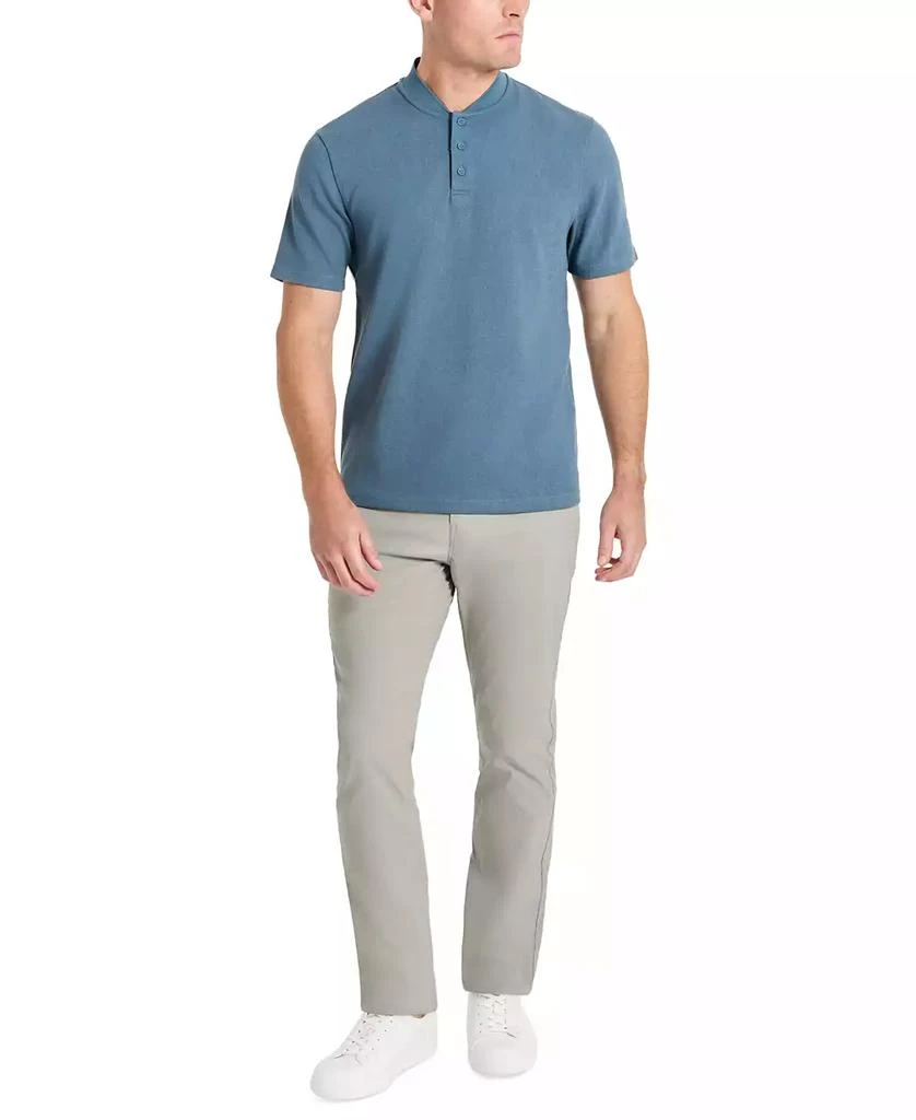 Kenneth Cole Men's Textured-Knit Bomber-Collar Performance Henley 4