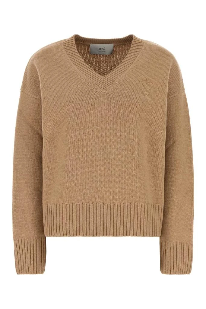 AMI AMI Paris Ami de Coeur V-Neck Knitted Jumper 1