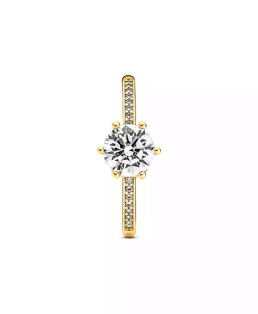 PANDORA Cubic Zirconia Moments Clear Sparkling Crown Solitaire Ring 3