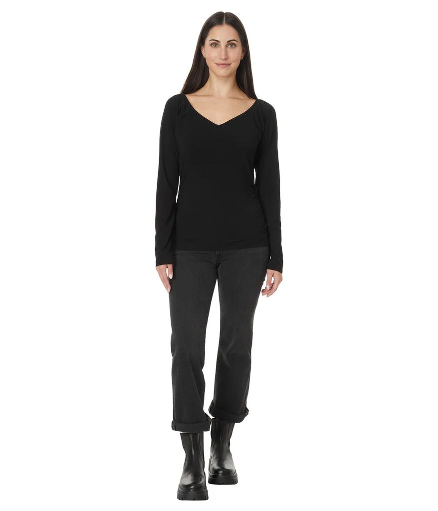 Mod-o-doc Long Sleeve Open Neck Fitted Tee 4