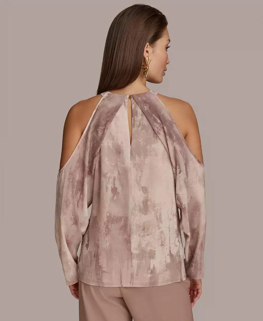 Donna Karan Women's Long Sleeve Printed Cold-Shoulder Top 2