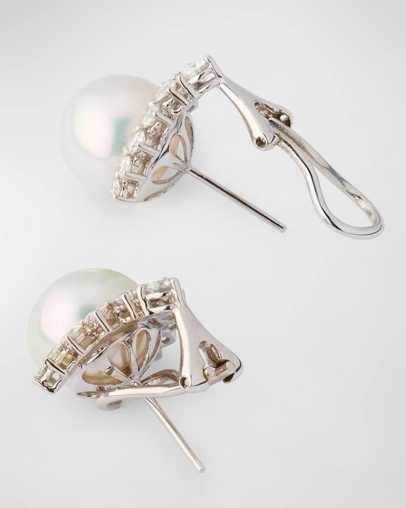 BELPEARL 18K White Gold 11.5mm South Sea Pearl and Diamond Earrings 4