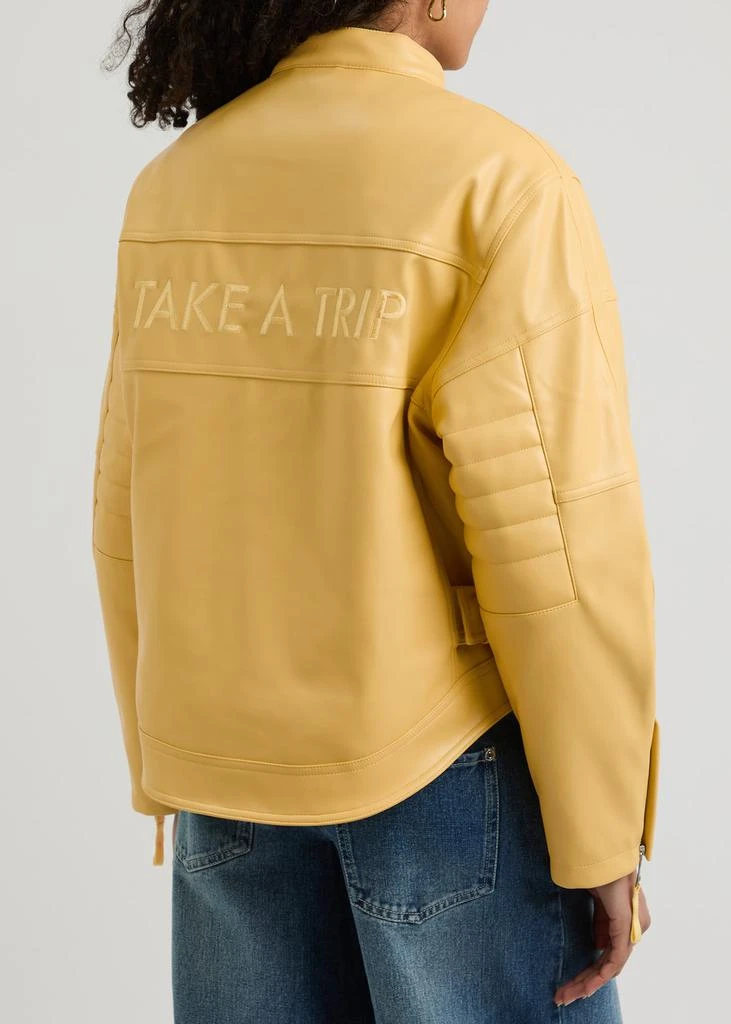 House Of Sunny The Racer embroidered faux leather jacket 3