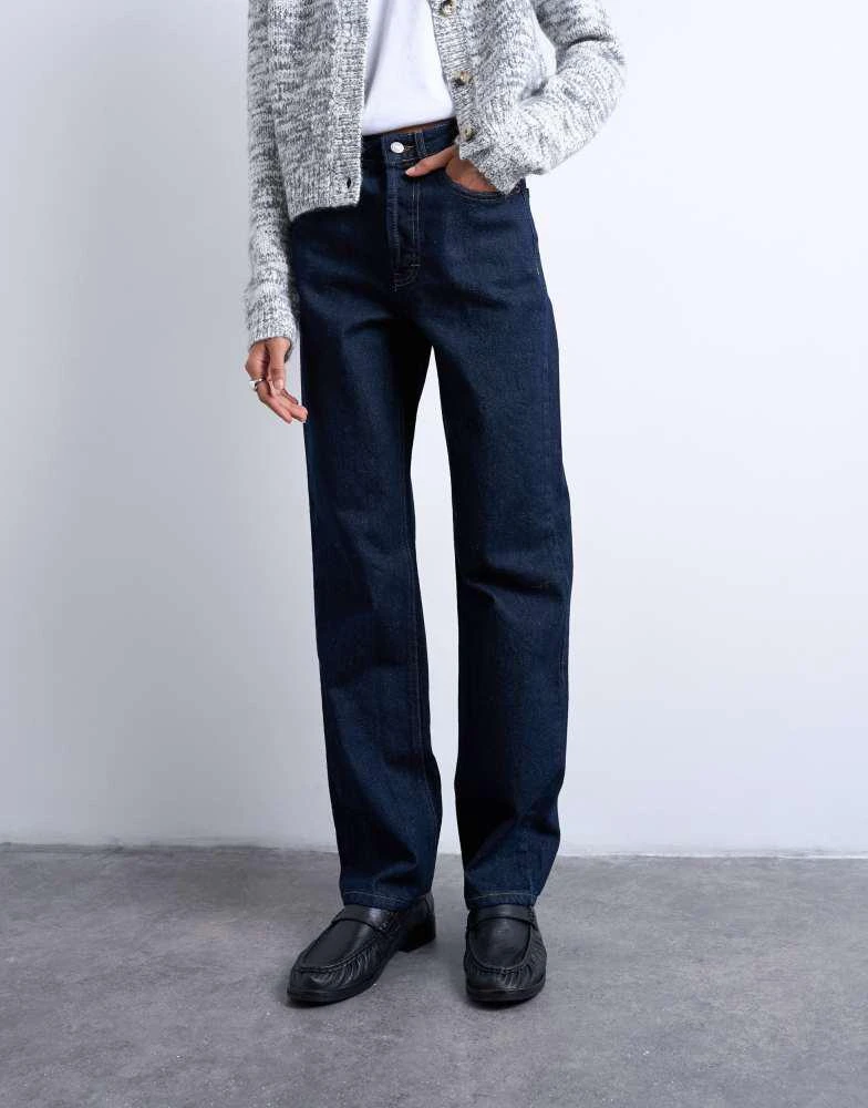 Topshop Topshop Kort high rise straight jean in indigo rinse 2