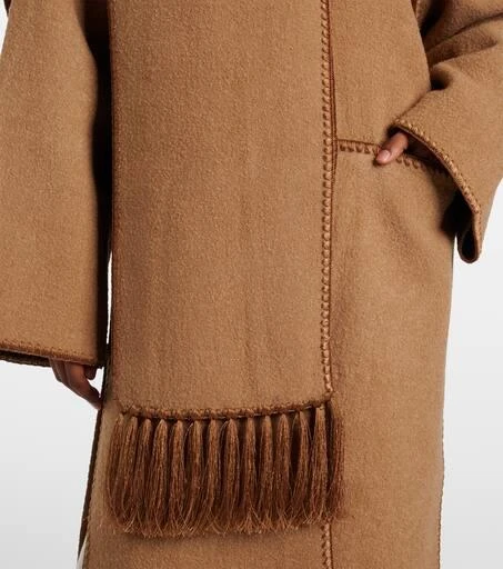 Totême Embroidered wool-blend scarf coat 6