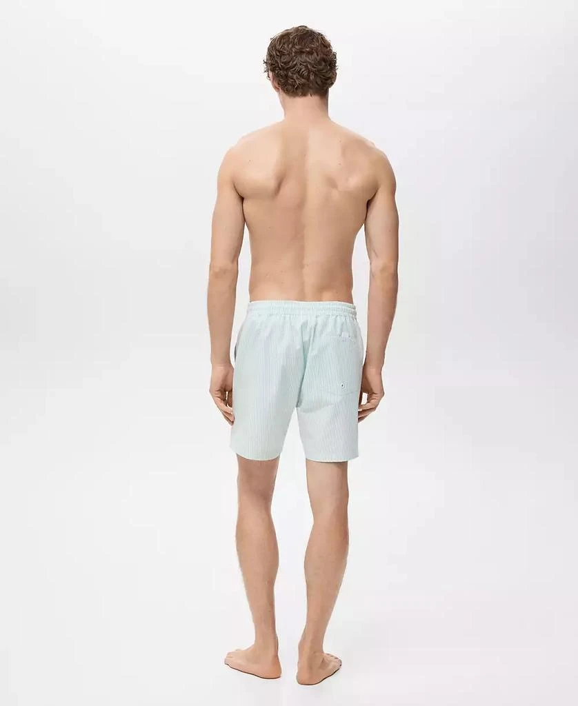 Mango Men's Seersucker Swimming Trunks 7