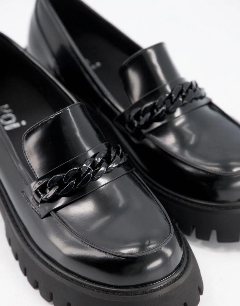 Koi Footwear Koi footwear chunky loafers with chain detail in black - BLACK 2