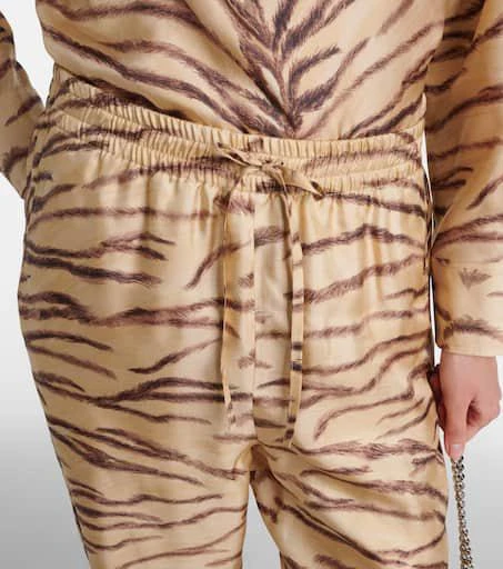 Stella McCartney Printed high-rise silk wide-leg pants 4