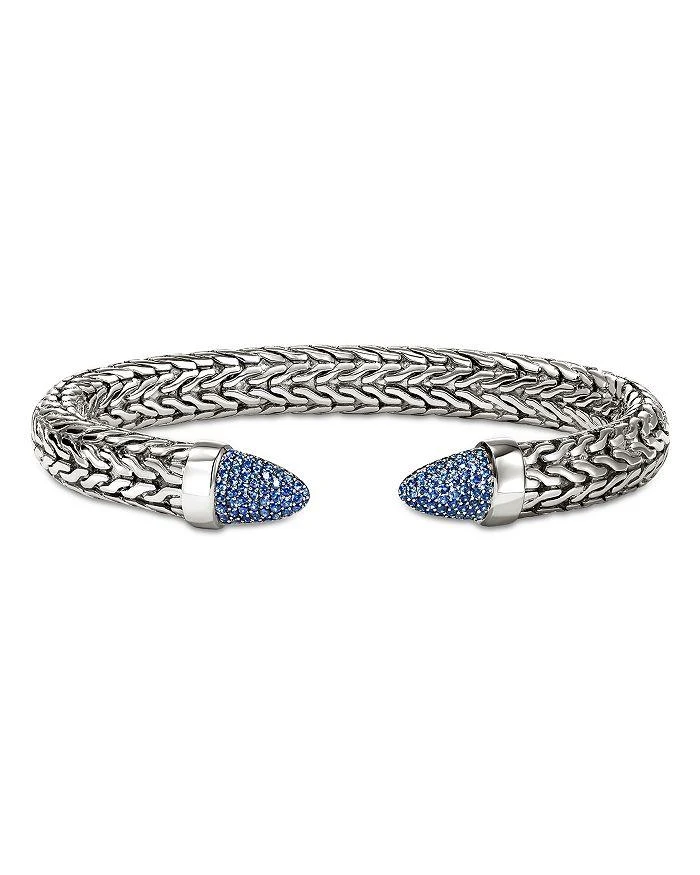 John Hardy Sterling Silver 
Blue Sapphire Spear 50 Flex Cuff Bracelet