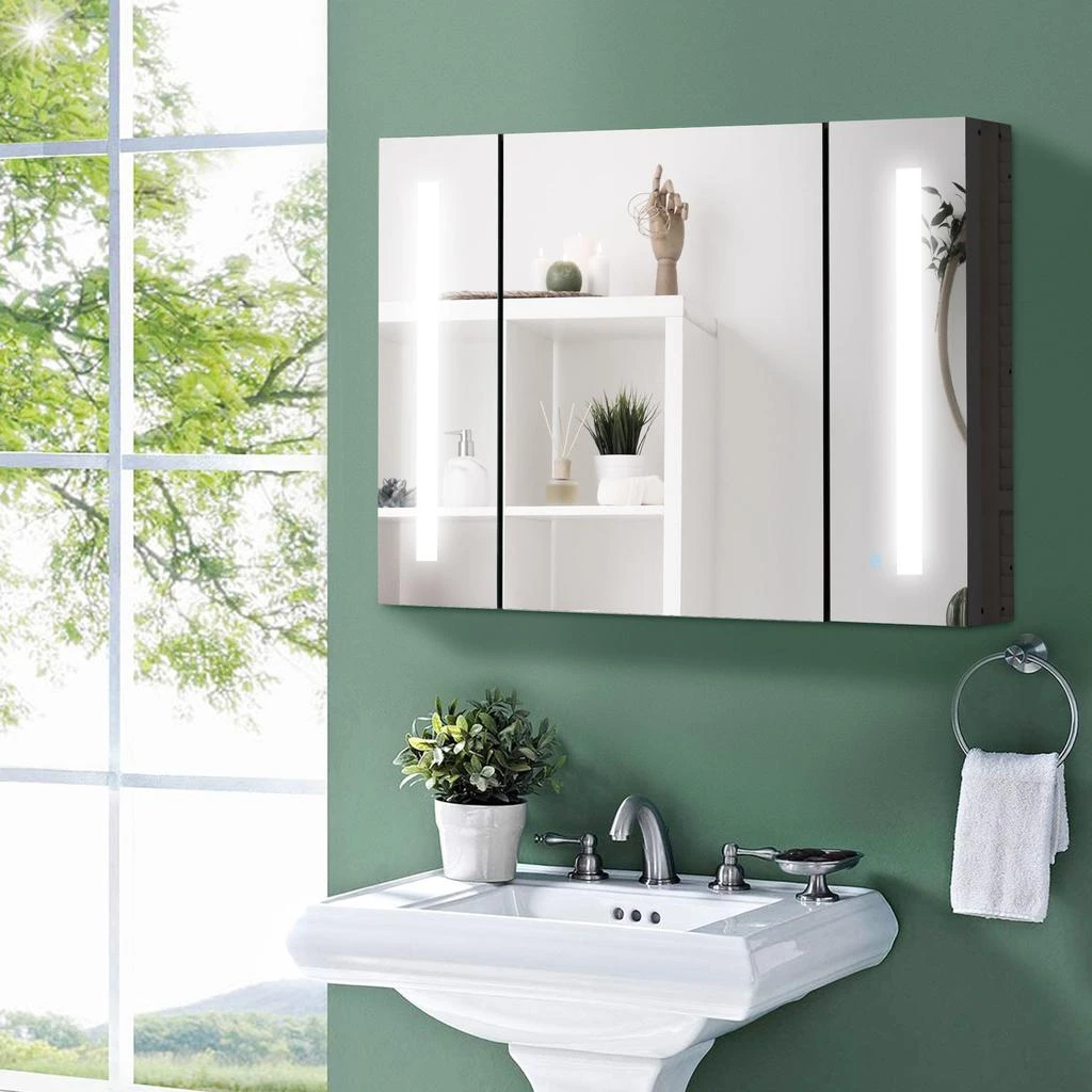 Hivvago Bathroom Medicine Cabinet with LED, Mirror 
USB 2