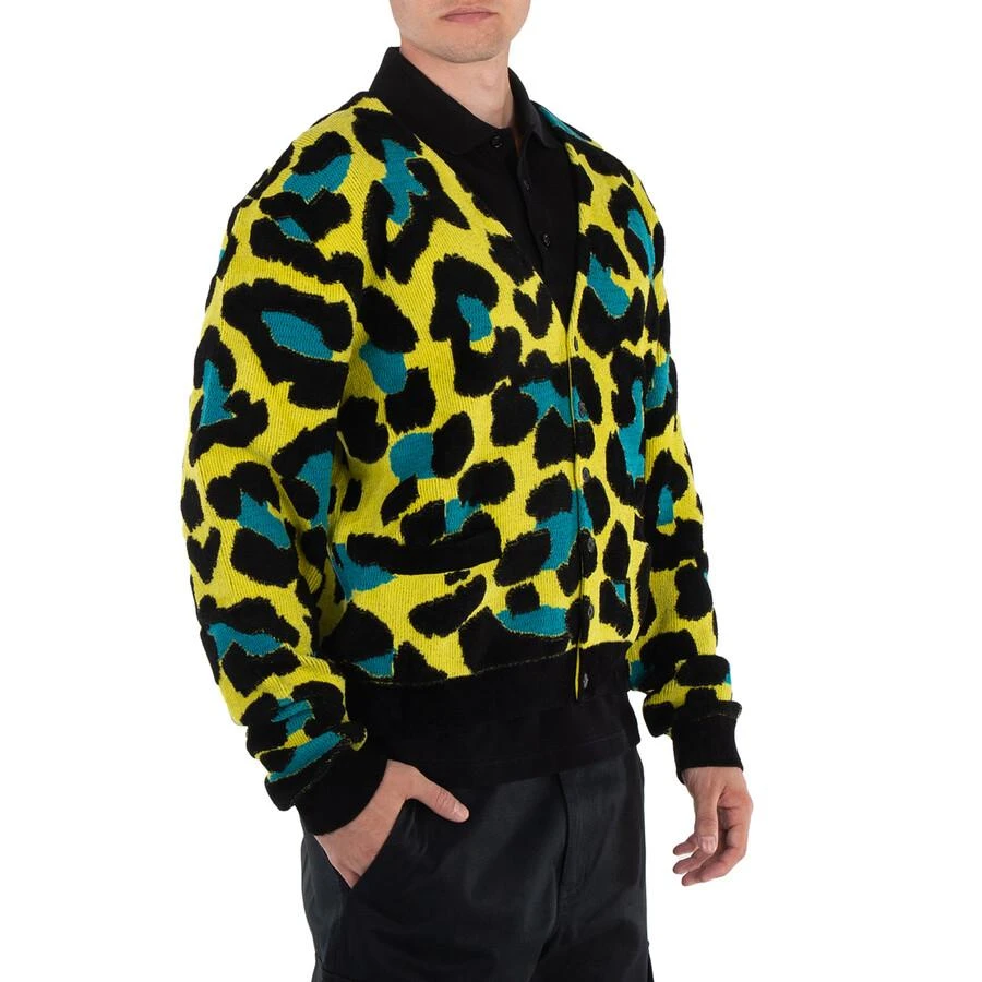 Versace Acid Lime Long Sleeve Leopard Sweater 3