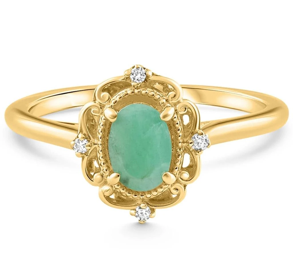 Pompeii3 1/2Ct Oval Emerald 
Lab Grown Diamond Ring 10k White Gold