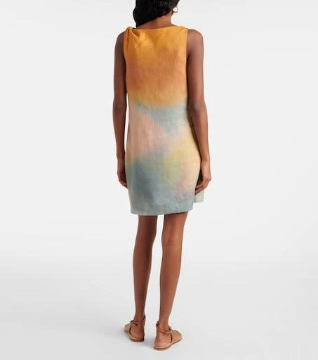 knee length dresses for ladies STAUD BREA LINEN DRESS CALIFORNIA CLOUDS main image 1
