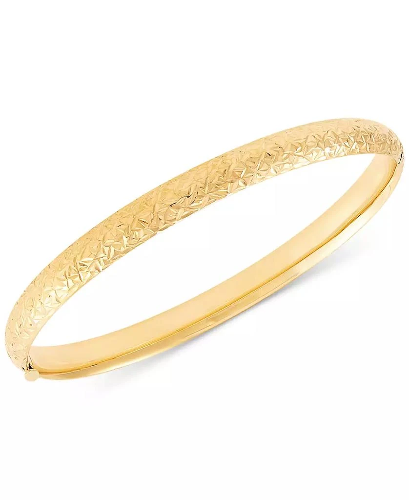 Macy
s Textured Bangle Bracelet in 10k Gold, White Gold and Rose Gold