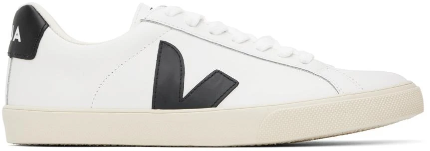 Veja White & Black Esplar Leather Sneakers 1