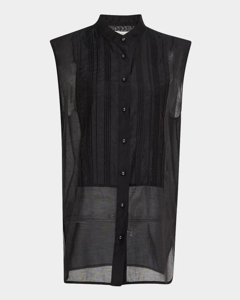 CO Sleeveless Pintuck Tuxedo Shirt 1