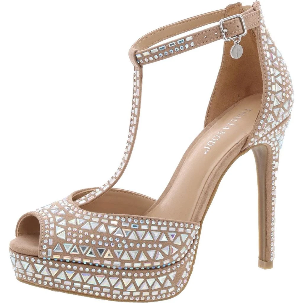Thalia Sodi Chacey Womens Faux Suede Peep Toe T-Strap Sandals 11
