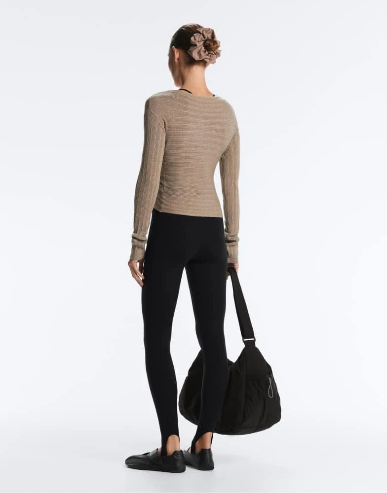 OYSHO OYSHO Fine knit rib jumper in light brown 4