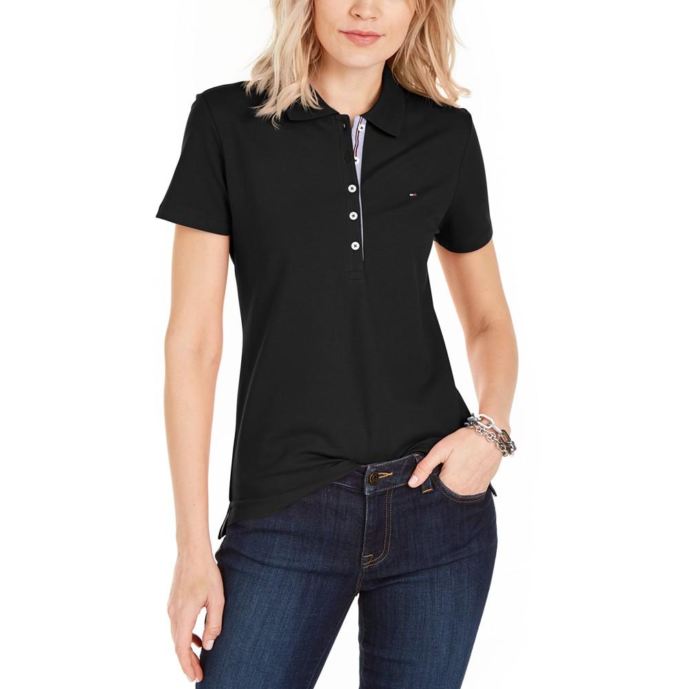 Tommy Hilfiger Women's Solid Short-Sleeve Polo Top