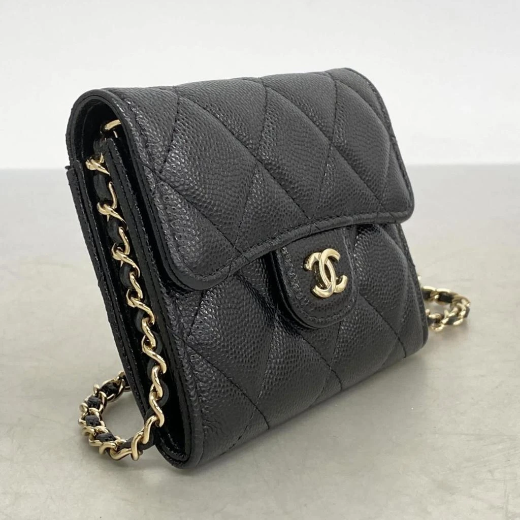 Chanel Grained Calfskin Chain/Shoulder Wallet (Pre-Owned) 2