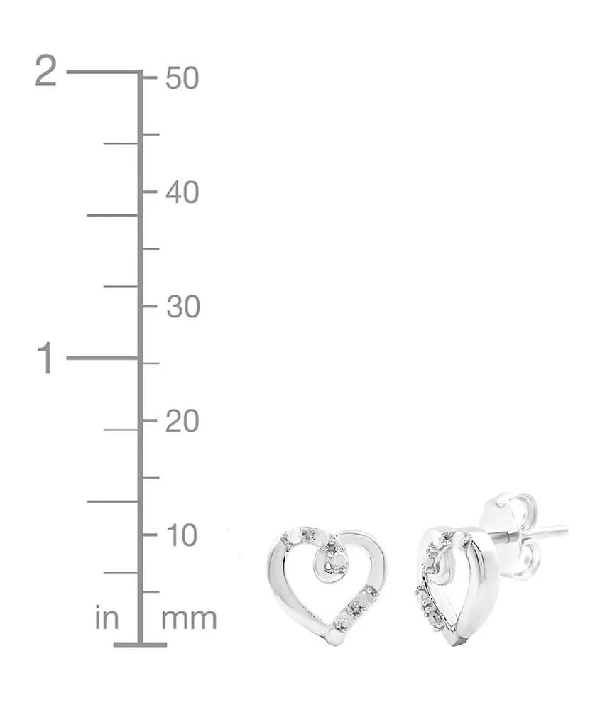 Macy's 2-Pc. Set Diamond Heart Openwork Pendant Necklace & Matching Stud Earrings (1/6 ct. t.w.) in Sterling Silver 6