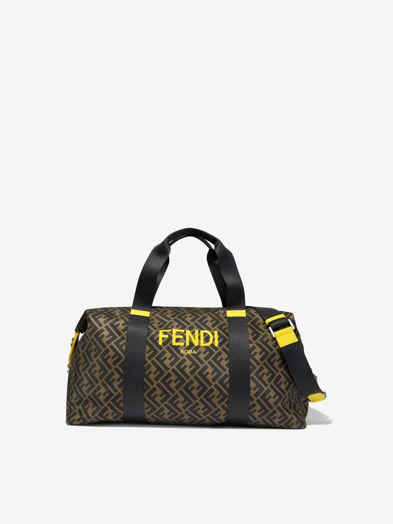 Fendi Fendi Kids FF Logo Holdall in Brown 1