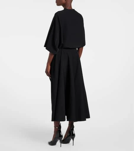 Alaïa Belted leather-trimmed midi dress 3