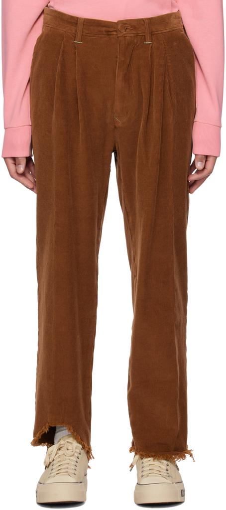 Facetasm Brown Distressed Trousers