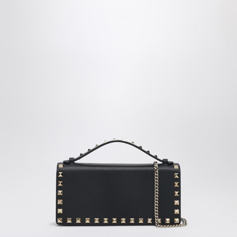 Valentino Black Rockstud chain wallet