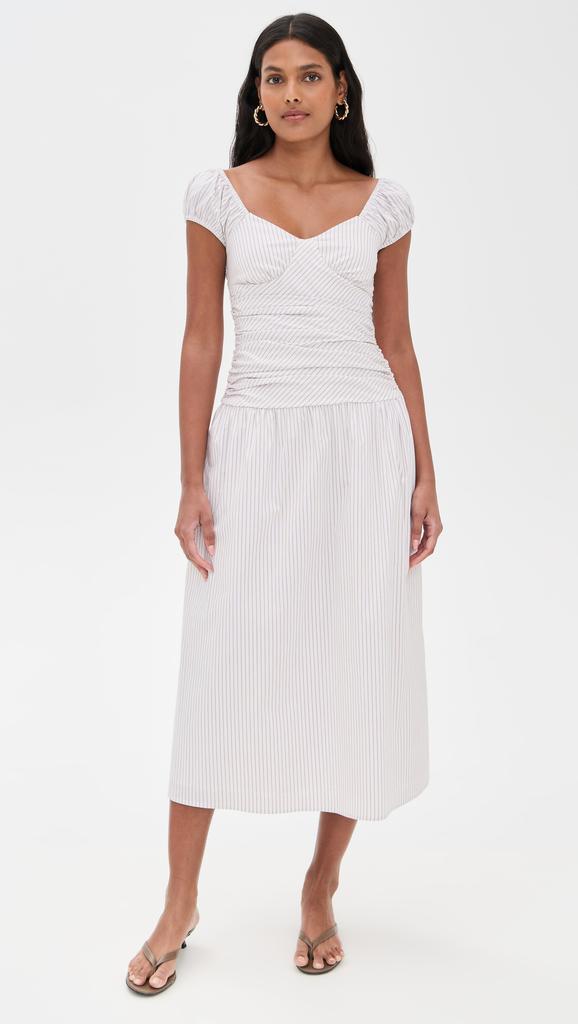 Wayf Ruched Waist Midi Dress