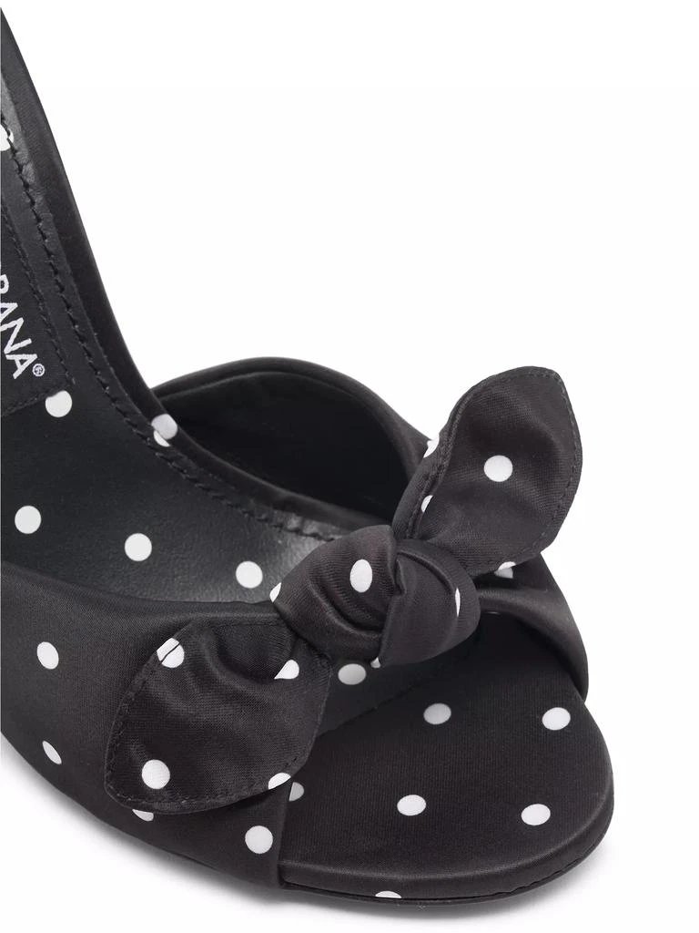 90MM Bow-Detailed Polka Dot High-Heel Mules – On Sale Now  Dolce & Gabbana 90MM Bow-Detailed Polka Dot High-Heel Mules Black main image 0