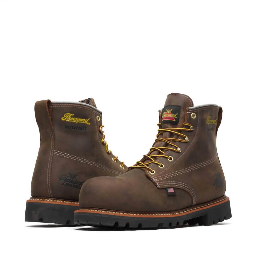 Thorogood Men's Nano Saftety Toe American Work Boot In Brown