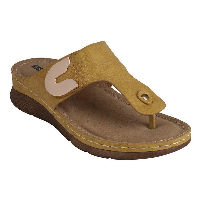 GC SHOES Sam Yellow Thong Flat Sandals 1