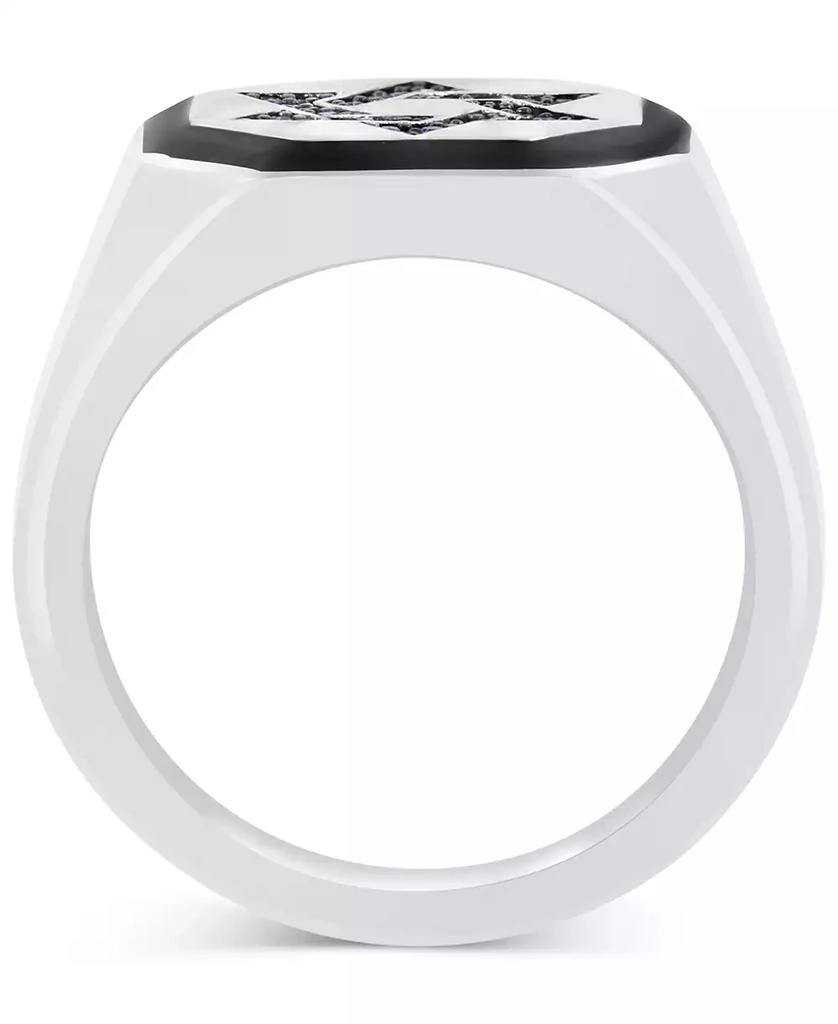 Effy EFFY® Men
s Black Spinel (1/6 ct. t.w.) 
Black Enamel Star of David Ring in Sterling Silver 4
