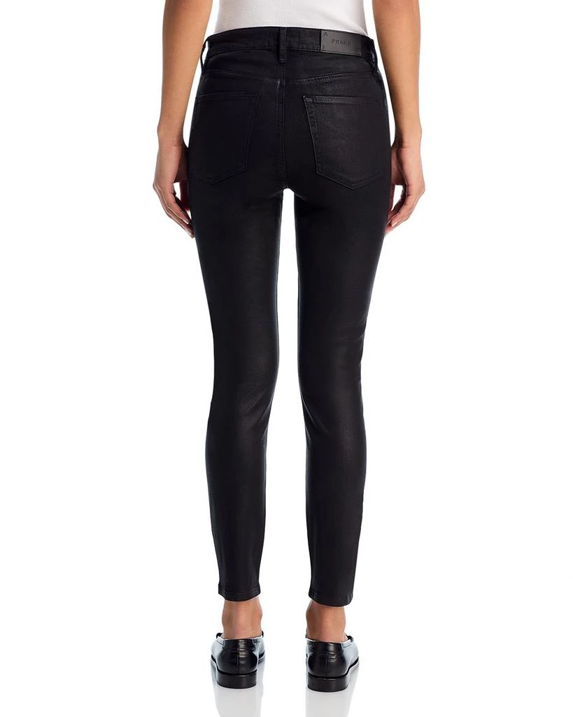 FRAME x Alix Earle The Alix High Rise Skinny Jeans in Black Coat 3