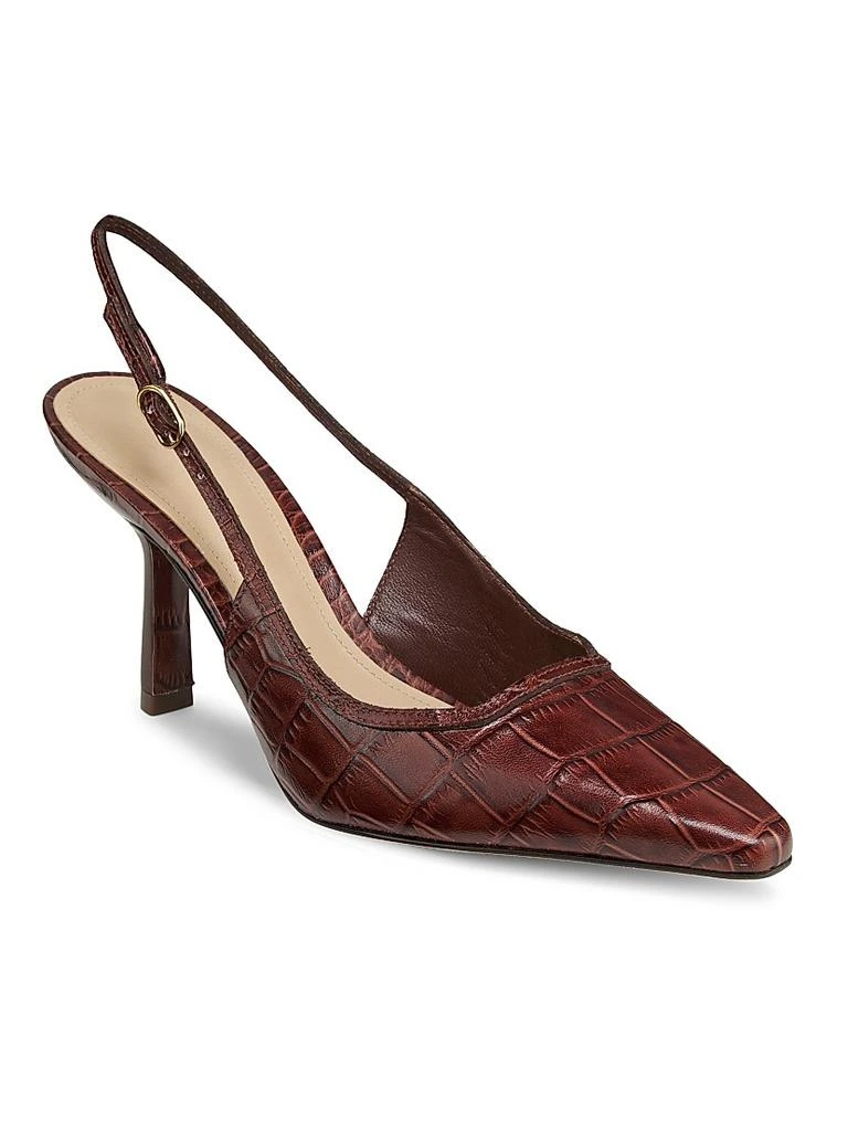 22élevé Croc-Embossed Leather Slingback Pumps 2