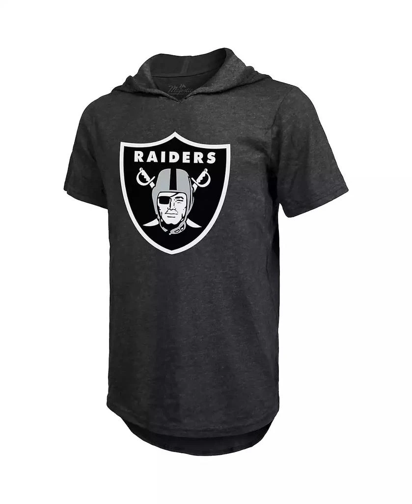 Majestic Men's Threads Darren Waller Black Las Vegas Raiders Player Name and Number Tri-Blend Hoodie T-shirt 3