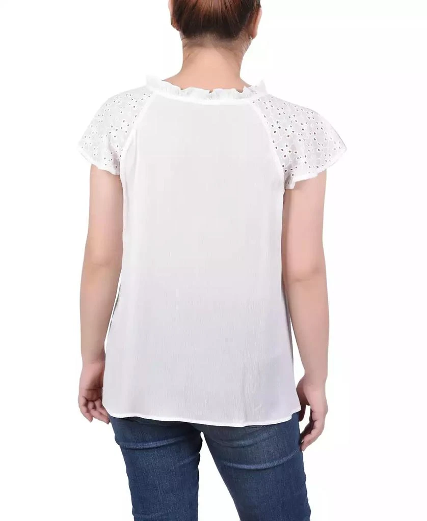 NY Collection Petite Eyelet Sleeve Blouse 2